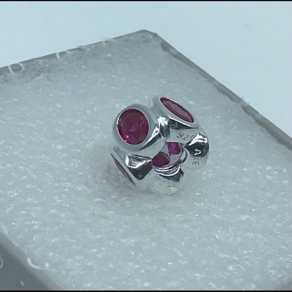 Pandora , “Rose-Red Oval Lights  “Silver S925ALE Charm  #790311CZB A71-7 - Picture 3 of 3